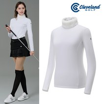 [클리브랜드골프] 보온 넥 FUR트리밍 기모스판 여성 하이넥 긴팔티셔츠골프웨어_CGKWTS1709