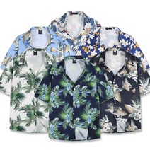 남녀공용 하와이안 반팔 셔츠 바캉스/휴가/여행 알로하 95(M)~120(3XL)