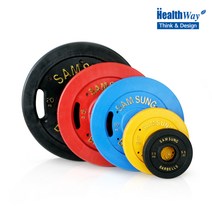[헬스웨이] 국산 PVC코팅 원판 중량원판 바벨원판 20kg, 1