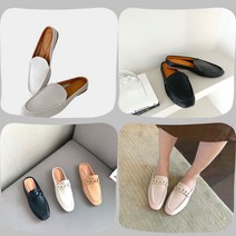 구구칸 발편한 여성 고급 로우힐 푹신한 쿠션 블로퍼 사무실 슬리퍼 플랫슈즈 실내화 2종