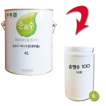 노루페인트 순앤수 100 친환경 내부용 수성페인트 1L 무광, 피넛2, 1개