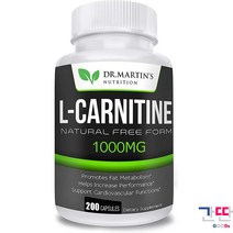 닥터마틴 뉴트리션 L카르티닌 엑스트라 스트렝스 200캡슐 1000mg/1인분, 200캡슐 - 1회 제공량당 1000mg