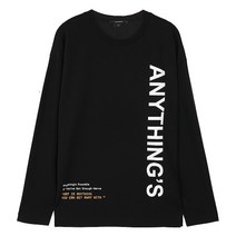 앤듀 남성 코튼폴리 오버핏 아트웍 긴팔 티셔츠 O194TS300P