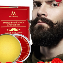 천연 오렌지 유기농 비어드 오일 비어드 왁스 밤 탈모 제품 탈모 된 수염 성장을위한 컨디셔너 건강 관리 30g, 단일(A0)