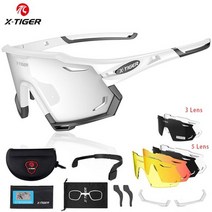 바이크 고글 오토바이 스키 보드 안경 X-TIGER 사이클링 선글라스 남자 여자 편광 된 태양 UV400 야외 스포츠, X-YJ-XTS06_Photochromic 3 Lens