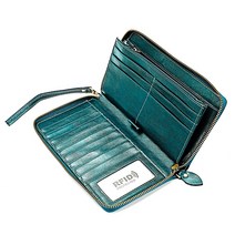 뜨거운 판매 안티 가죽 숙녀 지갑RFID대용량 긴 소가죽 멀티 카드 카드 가방 지갑