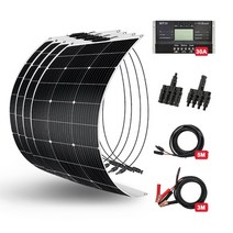 DOKIO 유연한 태양 전지 패널 방수 휴대용 충전기 가정 자동차 캠핑 보트용 12V 세트 18V 100W, 400W Set