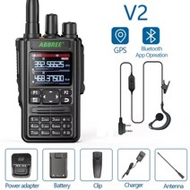 워키토키 무전기 생활 업소용 장거리 디지털 고성능 abbree ar-869 풀 밴드 워키 토키 야외 휴대용 라디오 gps 블루투스 프로그램 주파수 무선 복사 주파수 type-c, v2 헤드셋