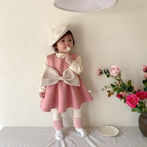 바로배송 유아치마세트 큐트 원피스 세트 왕리본포인트 촬영룩 신생아 돌아기 출산선물 하객룩