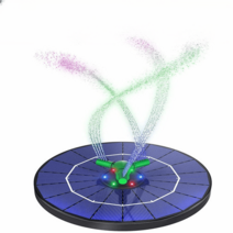 컬러 태양열 분수 야경 LED 워터 펌프 인테리어 조경, 유색 조명과 회전하는 물 분사 기능 6W