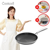 쿡셀 후라이팬 싱글코팅 블랙큐브 IH 스테인레스 인덕션 계란 후라이팬 (사은품증정), 30cm, 30cm(사은품 기름막이), 1개