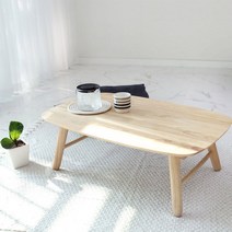 벤트리 원목 라운디시 접이식 좌식테이블 밥상, 95 사이즈 (내추럴 색상)