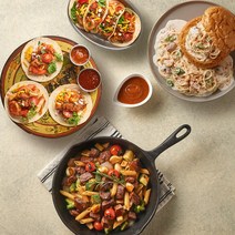 앙트레 멕시칸 타코 파티팩606g+브루클린 찹스테이크600g+청양크림빠네850g(6인분) 캠핑밀키트