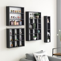 인테리어 미니 벽걸이 피규어장 장식장 선반 선반장, 선반장-인테리어미니선반장(소)블랙