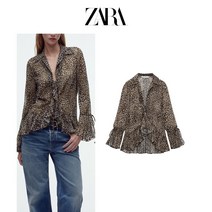 레오파드 딥브이 레이어드 ZARA 자라 여성 셔츠