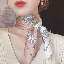 70 명품 쁘띠 사각 여성 스카프 반다나 페이즐리 무지 목 도트 여자
