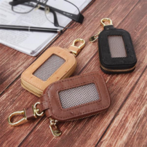 소가죽 선물용 타조-블랙 자동차 스마트키 키홀더