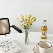 로맨모먼트 에그 데이지 조화 감성 인테리어 실크플라워 들꽃 부케, 옐로우 1단