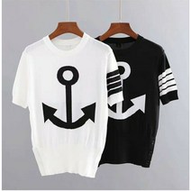 고퀄 앵커 라운드 여성 골프 반팔니트 상의 반팔티