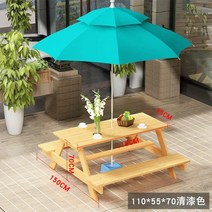 파라솔 벤치 야외용 테이블 유아 대형 세트 아울렛, 110X55X70 블루