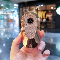 열쇠지갑 메르세데스 벤츠 키 커버 쉘 레이디스 버클 글라 백, AT.D형 크리스탈 화이트 싱글 쉘