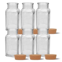 미르코리아 사각 코르크 유리병 FW342, 250ml, 6개