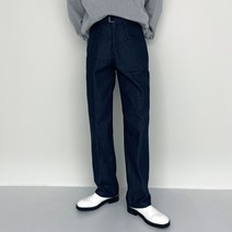 도코모드 / +5cm 벨트 와이드 데님팬츠 (진청) (5014)