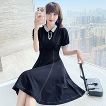 레이스 스티치 데님 원피스 드레스 여자 하객 상견례 20대 30대 여친 6월 7월 돌 잔치 엄마 아내 선물 언니