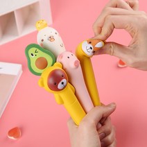 1+1+1 말랑말랑 귀요미 캐릭터 인형 중성펜 (강아지 곰돌이 돼지 물개 아보카도)