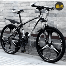 튼튼한 출퇴근 mtb 자전거 산악용 산악 학교 직장 트렉 입문용 트랙, 30속, 26인치, 라이더 알루미늄 선반 삼도(흑백)