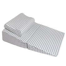 역류성식도염베개 등받이 경사 쿠션 웨지필로우 침대, 브라운체크(베개포함)