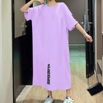 이노뱅크 앞트임 반소매 레터링 포인트 롱 원피스 ZHA309