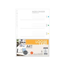문화산업 반투명 30공바인더 클리어화일 노트 메탈링 리필내지, 30공 노트 리필내지 50p