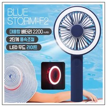 시나브로129 블루스톰 불빛나는 LED 충전식 휴대용 미니 손 선풍기 핸디형, 민트, 선풍기색상
