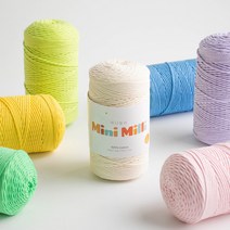 미니밀리 250g 뜨개실 면사 털실 가방 마크라메 코튼실 미니밀리실, 727 블랙