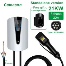 Camason EV 자동차 충전기 타입 2 전기 충전 스테이션 WIFI 스마트 버전 월박스 220V 7kw 3 상 21kw 폴 터미널 694665, standalone 3PH 21KW 694665 _Ty