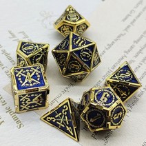 보드게임 주사위 금속 다면체 metal dice polyhedral mtg d6 1세트, 협력사, 로얄 블루