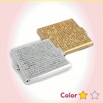 [KT알파쇼핑]ST-3512Q 사각럭셔리 큐빅손거울 골드실버/미니거울, 실버_W11C25F