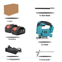 전동드릴톱 테이블쏘 미니전기톱 가지치기 Makita 18V 배터리 사용 휴대용 무선 전기톱 다기능 목공 전동 공구 조정 가능, 05 two big battery