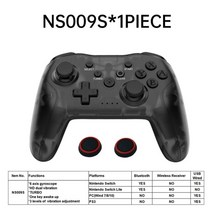철권7조이스틱 피파게임패드 스팀게임패드 2pcs 블루투스 2.4g 무선 컨트롤러 닌텐도 스위치 프로 pc tv 박스 스마트 폰 태블릿 ps3 테슬라 쇼크 조이스틱 게임 패드, 1pc ns009s 블랙, 상자 없음