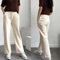 민스타일 코듀로이 와이드 포켓 밴딩 팬츠 기모 밴딩 골덴 팬츠 사은품 머리끈