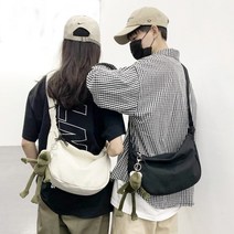 반달 크로스백 미니백 미니 가방 핸드백 슬링 캔버스 파우치 데일리 개강 패션