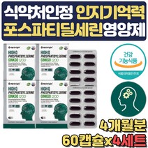 신경전달물질 포스파티딜세린 기억력 인지력 영양제 GINKO 포스타딜세린 공시생 고시생 고3 머리 수험생 시험합격 식약처인증 학습효율 개선 뇌건강 뇌에좋은 수능응원 선물