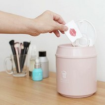 미니멀리즘 책상 화장대 베드룸 원터치 예쁜캔 휴지통 원터치휴지통 싱크대 화장대휴지통 데스크휴지통 싱글라이프 미니멀리즘 인테리어, 핑크