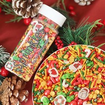 크리스마스토퍼 20g 식용 산타 크리스마스 스노우 크루치 설탕 비즈 진주 공 DIY 스프링클 레드 입술 케이, 20 20g Chris sugar 21