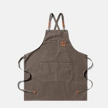 CRAYON 캔버스앞치마 바리스타 데님 카페 미용 공방 식당, 1개, 1-6. 초코브라운