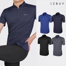 [이지바이] 쿨락 남성 여름철 땀나면 더 시원한 냉감 반팔 집업티_빅사이즈 등산복 작업복