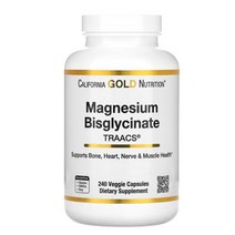 캘리포니아골드뉴트리션 마그네슘 비스글리시네이트 Albion TRAACS® 200mg 베지 캡슐 240정, 1개