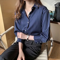 라라벨 여성 스트라이프 셔츠 블라우스 베이직셔츠 무지 기본