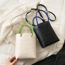 미니 손가방 악어패턴 손잡이 배색 토드백 심플미니백